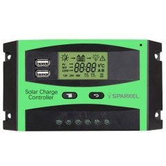 Sparkel PWM 12V/24V 30A Digital Solar Charge Controller