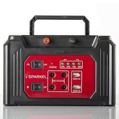 Sparkel Solar Rechargeable Multipurpose Lighting, Backup System or Mini Inverter System with inbuilt Lithium-ion 12V 6AH Battery