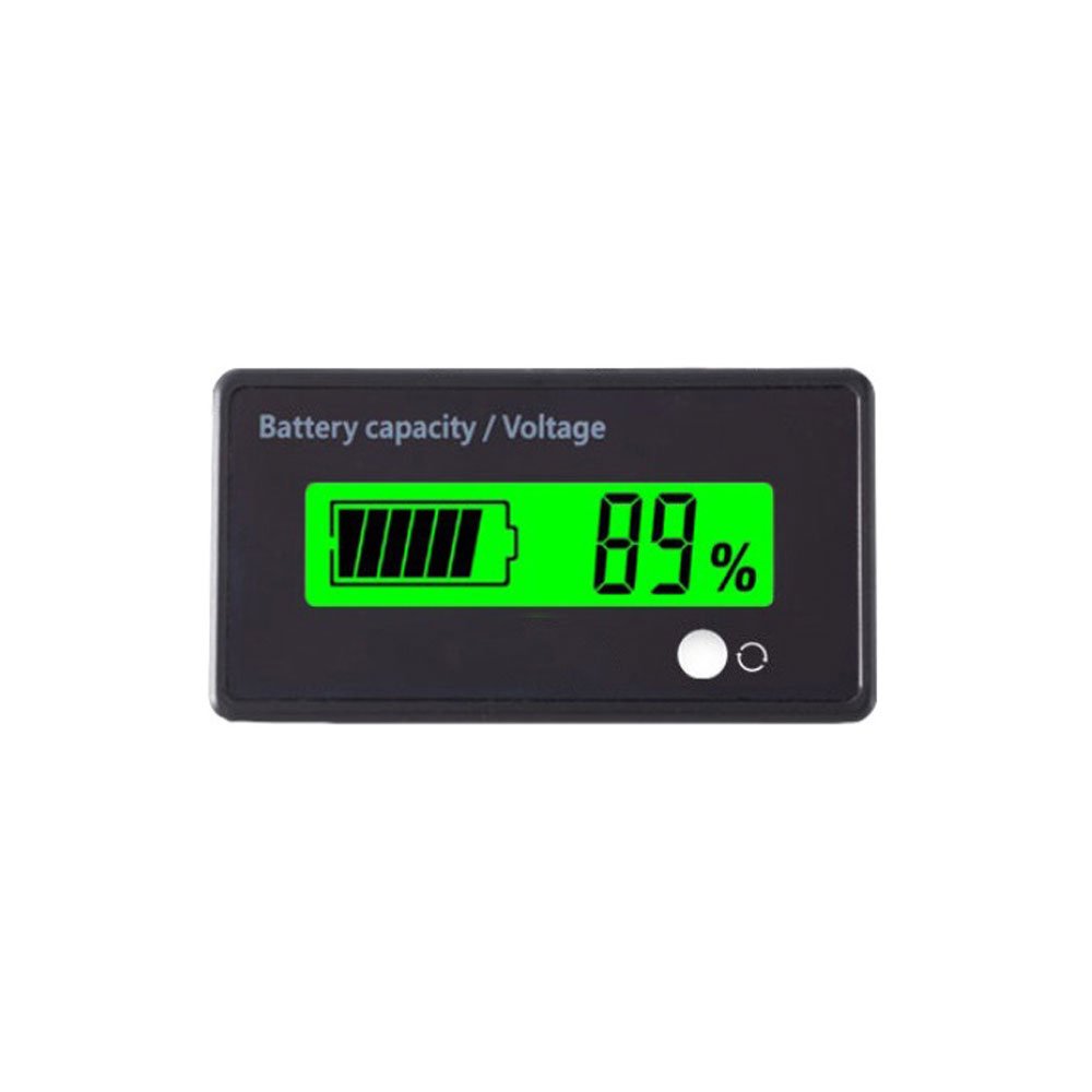  Universal Battery Monitor,Waterproof Battery Capacity Voltage  Meter,LCD Screen with Green Backlit (Only Support 12 to 48V Battery) :  Automotive