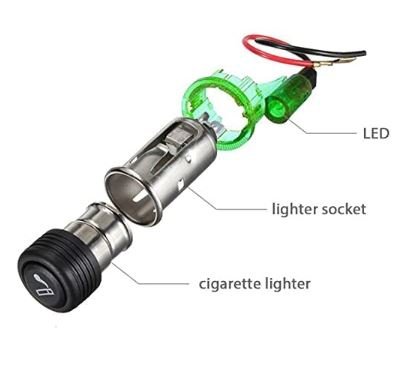 12V Car Cigarette Lighter Assembly Blue, Green or Red Colour Available for  Cars (SPDC-CIGA-Assembly)